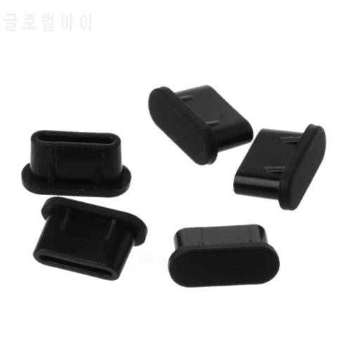 P82F 5PCS Type-C Dust Plug USB Charging Port Protector Silicone Cover for Samsung Huawei Smart Phone Accessories