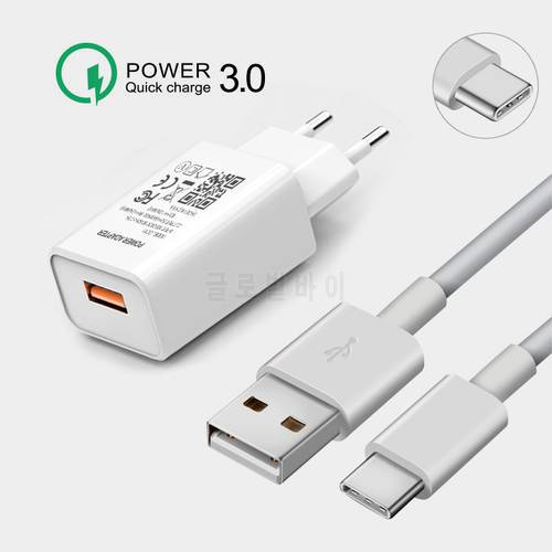 Quick Charge 3.0 For Samsung Galaxy A11 A21 A31 A41 A51 A71 A81 A91 M11 A21S M21 M31 M12 M51 Fast Charger USB C 3A Cable Abapter