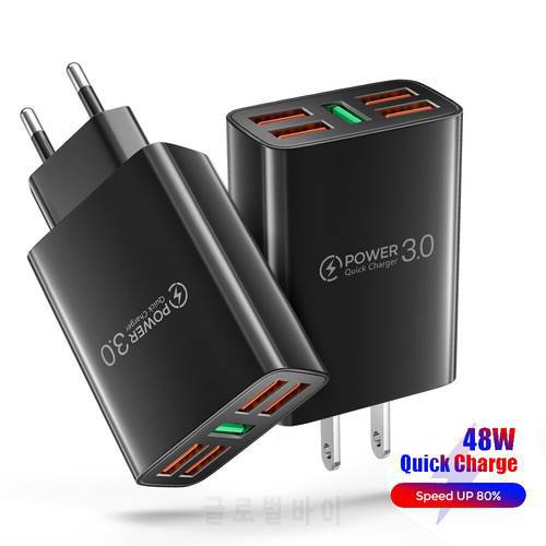 5A 48W 5 USB Fast Charger Quick Charger3.0 Universal Wall For iPhone 12 11pro Samsung Xiaomi Mobile Phone Chargers Fast Charging