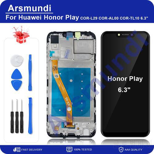 For Huawei Honor Play LCD Display + Touch Screen Tested Digitizer Assembly For Honor Play COR-L29 COR-AL00 COR-TL10 6.3