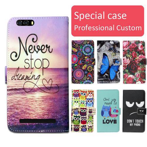 Fashion cartoon printed flip wallet leather case for Vertex Impress Lion dual cam ( with Card Slot phone bag book case,free gift