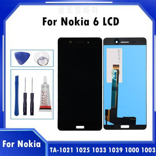 For Nokia 6 TA-1039 TA-1033 TA-1025 Touch Screen Glass Panel Digitizer LCD Display Assembly For N6 TA-1021 TA-1025 LCD Display