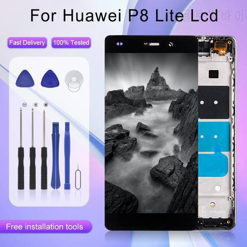 5.0inch For Huawei P8 Lite 2015 Lcd Touch Screen Panel Digitizer Assembly ALE-L04 ALE-L21 Display Free Shipping With Frame