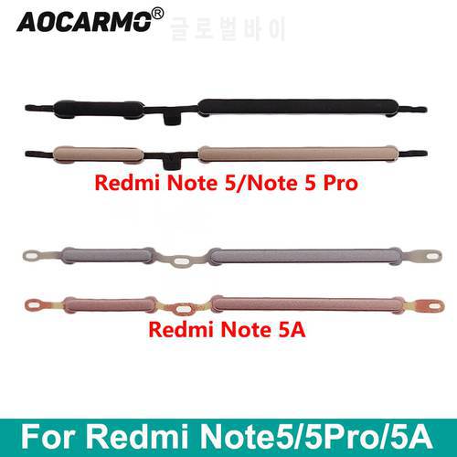 Aocarmo For Xiaomi Redmi Note 5 / Note 5 Pro / Note 5A Power On/Off + Volume Up Down Switch Side Buttons Key Replacement Part