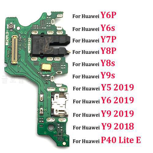USB Charger Charging Port Board Flex Cable Connector For Huawei Y9S Y6P Y8S Y8P Y7P Y6S P40 Lite E 5G Y5 Y6 Y9 Prime 2018 2019