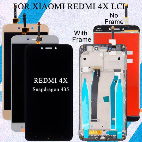 Original 5.0 Inch For Xiaomi Redmi 4X Lcd Display Touch Panel Screen Digitizer Assembly Replacement With Frame Free Shiping