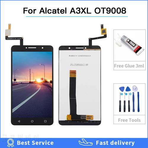 Tested for Alcatel One Touch A3XL OT9008 9008D LCD Display Touch Screen Digitizer Assembly For Alcate A3 XL LCD 9008 display