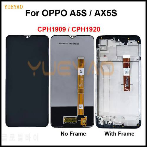 Tested 6.2 inch For OPPO A5S CPH1909 / AX5S CPH1920 LCD Display Touch Screen Digitizer Assembly Replacement With Frame
