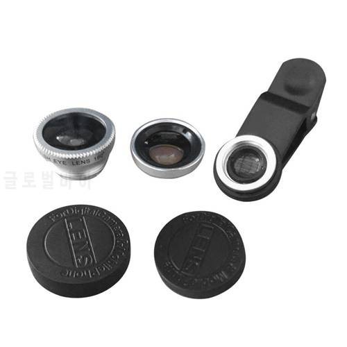 2020 3-in-1 wide angle macro fisheye lens cell camera kits fisheye lenses with 0.67x clip for iphone samsung all cell phones