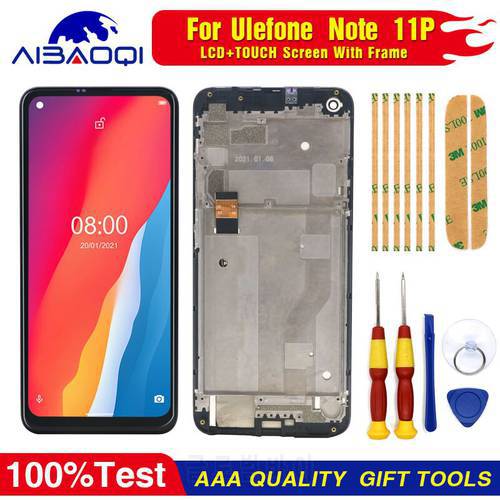 New Touch Screen + LCD Display + Frame Disassemble Tool+3M Adhesive For Ulefone Note 11P Phone Replacement Parts