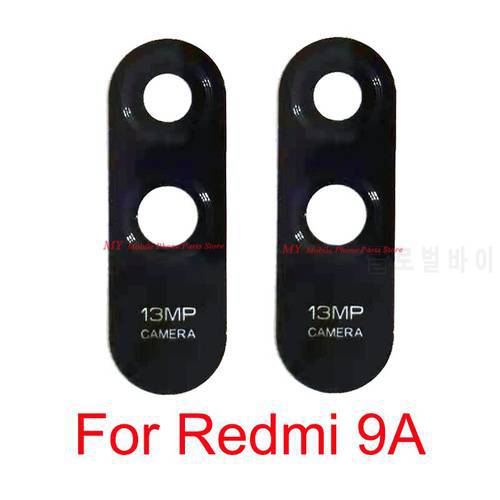 10 PCS New For Xiaomi Redmi 9A Rear Camera Glass Lens Cover With Glue Sticker Back Camera Lens Glass Replacement Spare Parts