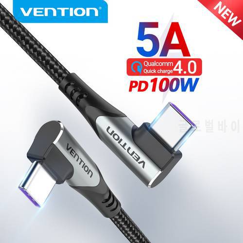 Vention PD 100W USB Type C to USB C Charging Cable for Samsung S10 S20 MacBook Pro iPad Quick Charger 4.0 PD Fast Charging Cord