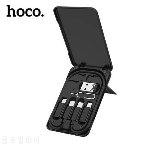 Hoco 6 in 1 Multifunctional Phone Charge Cable Kit For iPhone 14 13 12 Pro Max Micro USB Cable Type C Adapter Fast Charger Cable