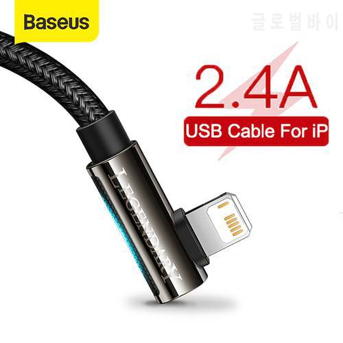 Baseus USB Cable for iPhone 12 11 Pro Max XR 8 Plus Cable 2.4A Fast Charging for iPhone X 7 Charger Game Cable USB Data Line