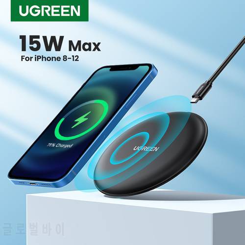 UGREEN Wireless Charger 15W Max Qi Wireless Charging Pad for iPhone 14 13 Airpods Xiaomi Samsung Huawei Fast Wireless Chargers
