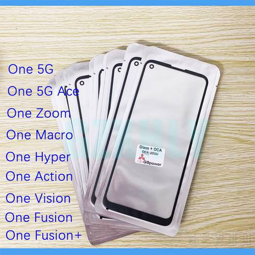 10pcs Front GLASS + OCA LCD Outer Lens For Motorola Moto One Action Zoom Macro Power Vision Hyper Fusion+ 5G Ace Touch Screen