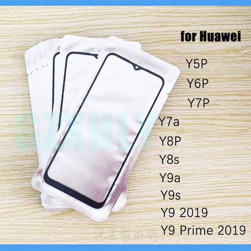 10pcs/lot Front GLASS + OCA LCD Outer Lens For Huawei Y9 Prime 2019 Y9s Y6P Y7P Y7a Y8P Y8s Y9a Touch Screen Panel