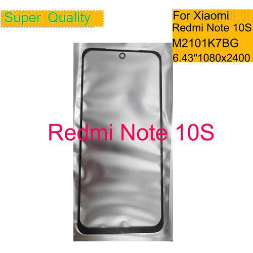 10Pcs/Lot For Xiaomi Redmi Note 10S Touch Screen Panel Front Outer Glass Lens Note 10S LCD Glass Front With OCA Glue Replacement