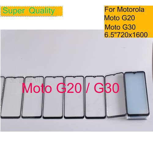 10Pcs/Lot For Motorola Moto G20 Touch Screen Front Outer Glass Panel Lens For Moto G30 XT2129-2 LCD Front Glass With OCA Glue