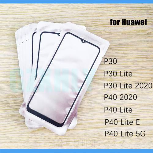 10pcs/lot Front GLASS + OCA LCD Outer Lens For Huawei P40 P30 Lite 2020 Lite E 5G Touch Screen Panel