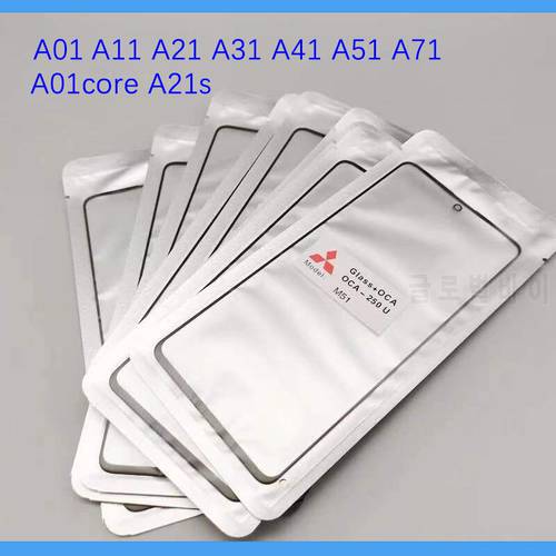 10pcs TOP QC For Samsung Galaxy A11 A01 Core A21s A31 A41 A51 A71 LCD Front Touch Screen Lens Glass with OCA Glue Replacement