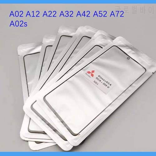 10pcs TOP QC For Samsung Galaxy A22 A02s A12 A32 A42 A52 A52s A72 4G 5G LCD Front Touch Screen Lens Glass With OCA Glue