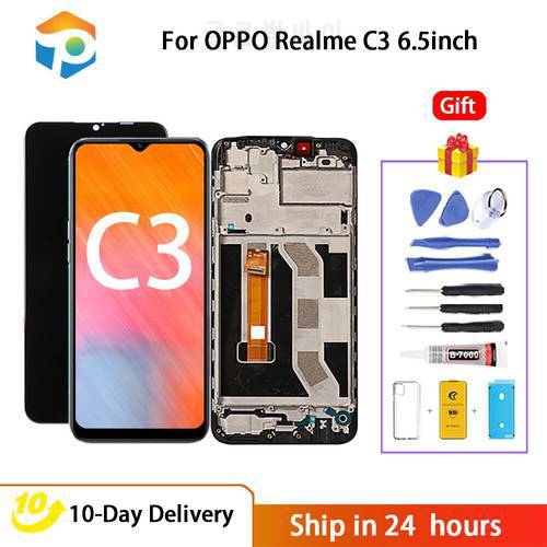 LCD For Realme C3 LCD Display With Frame Digitizer Touch Screen Replacement For OPPO Realme C3 RMX2027 RMX2021 RMX2020 6.5&39&39