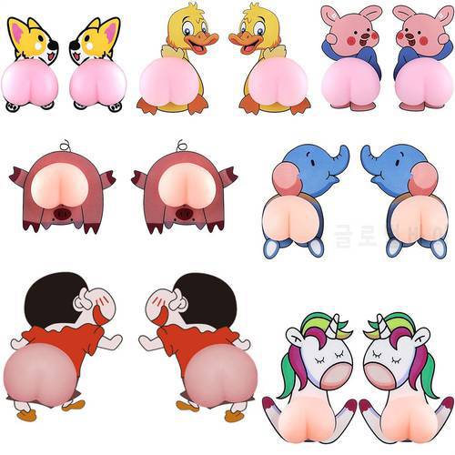 3D Cartoon Sticker Cute Mobile Phone Decorative Car Protect Anti-Collision Strip Silicone Home Door Mirror Funny Stress Relieved