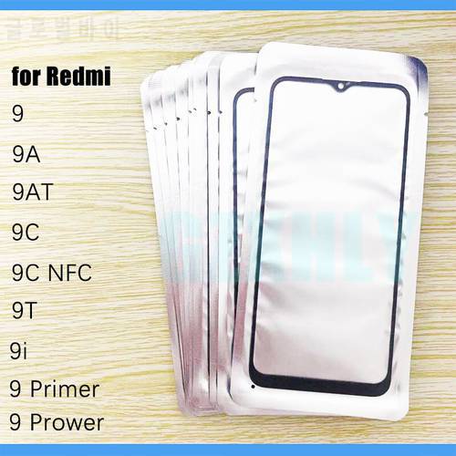 10pcs/lot GLASS + OCA LCD Front Outer Lens For Xiaomi Redmi 9C 9A 9T 9i 9AT 9 Power Primer Touch Screen Panel