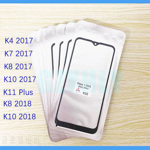 10pcs/lot Front GLASS + OCA LCD Outer Lens For LG K11 Plus K8 K10 2018 K7 K8 K10 K4 2017 X210 Touch Screen Panel
