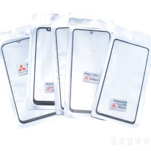 5PCS Front Glass Lens With OCA Glue Laminated For Xiaomi Mi 10 Lite 9T Redmi K20 K30 Note 8 9 9s Pro Screen Touch Panel Spare