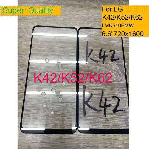 10Pcs/Lot For LG K42 K52 K62 K62+ Touch Screen Panel Front Outer Glass LCD Lens With OCA Glue