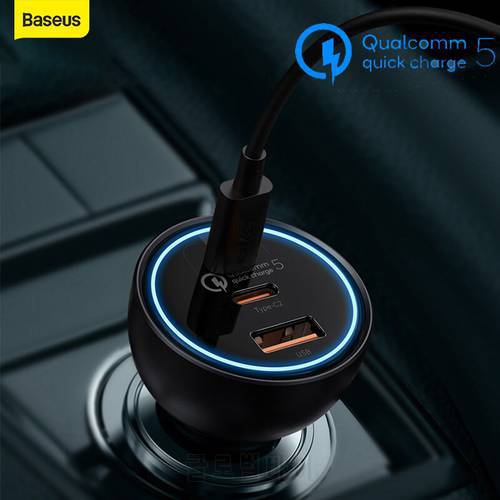 Baseus 160W Car Charger QC 5.0 Fast Charging For iPhone 13 12 Pro USB Type C Quick Charger For Laptops Car Phone Charger