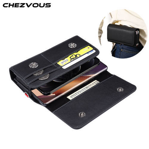 Universal Dual Pouch Belt Clip Holster Case for iPhone Samsung Huawei Xiaomi PU 5.5-6.9&39&39 Waist Bag Mobile Phone Flip Cover Case