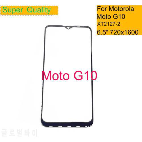10Pcs/Lot For Motorola Moto G10 XT2127-2 Touch Screen Front Outer Glass Panel Lens For Moto G10 LCD Front With OCA Glue