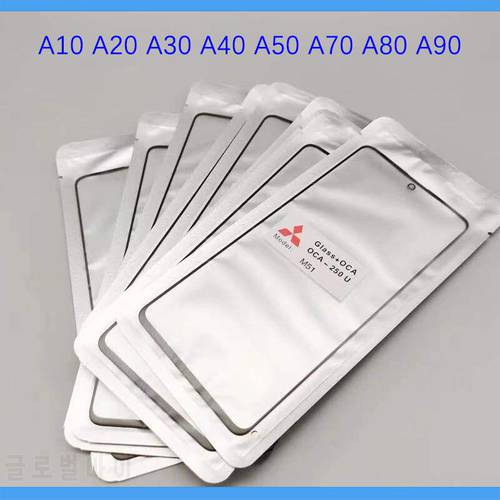 10pcs TOP QC For Samsung Galaxy A50 A10 A20 A30 A40 A60 A70 A80 A90 5G LCD Front Touch Screen Lens Glass with OCA Glue