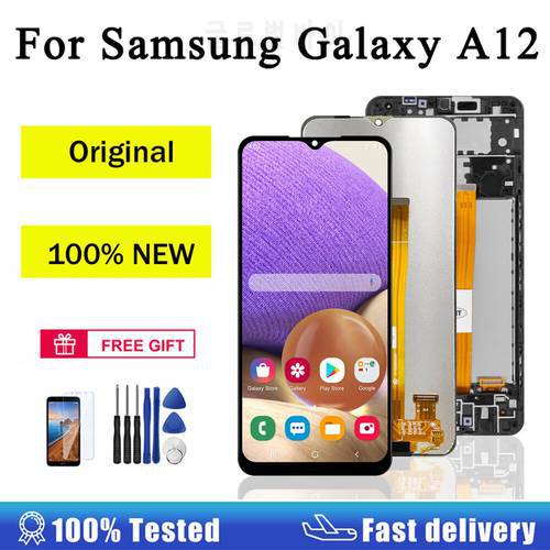 AUMOOK 100% New Original For Samsung Galaxy A12 LCD Display Touch Screen Digitizer Assembly Replacement LCD Screen