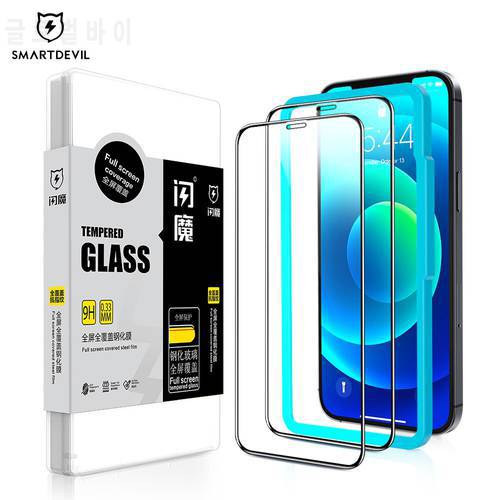 SmartDevil Screen Protector For iPhone 11 13 Pro Max 9H Tempered Glass Film for 12/12 mini/12 Pro Max XR Xs Max Clear Full Cover