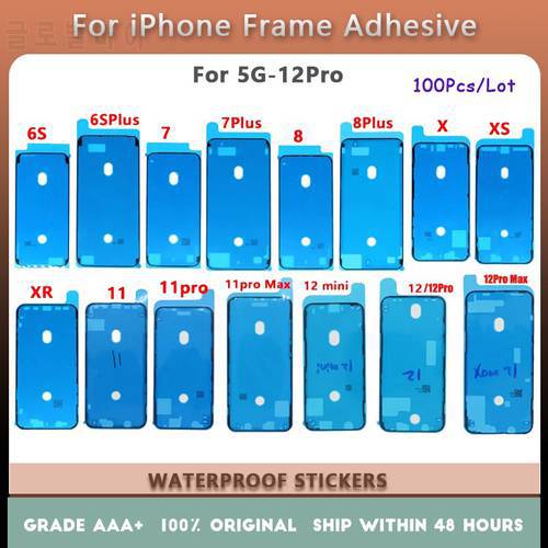 100Pcs For Iphone 6S 7 8 Plus X XR XS Max 12MIni 11 12 Pro Max Digitizer Frame Adhesive Waterproof Sticker Bezel Seal Tape Glue
