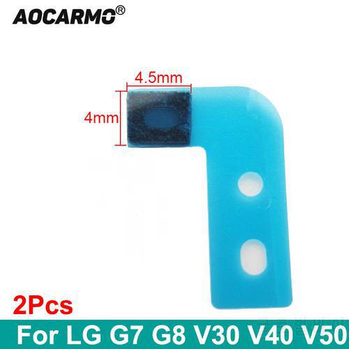 Aocarmo 2Pcs For LG G7 G8 V30 V40 V50 Top Microphone Mesh Grid Bottom Mic Waterproof Adhesive Membrane 4.5x4mm Replacement Part