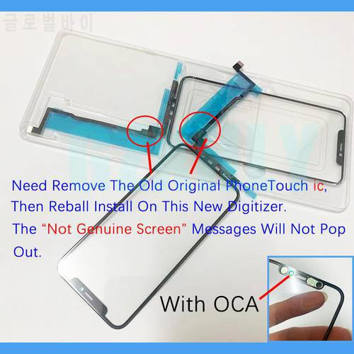 New NO TOUCH IC TP Digitizer Screen Glass + OCA For Apple iPhone 12 mini 11 Pro Max Original Touch IC Chip Need Re-Install