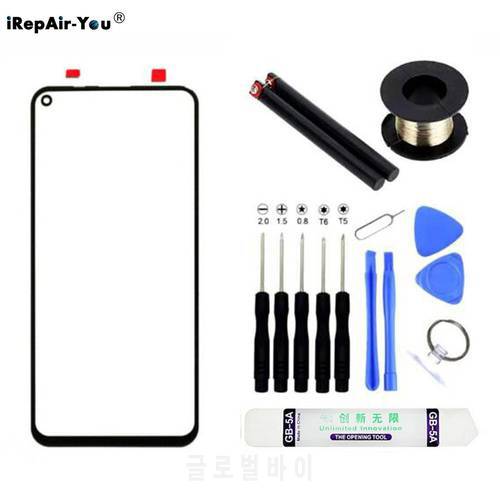 Black Screen Front Outer Glass Lens For Google Pixel 4A 5G Touch Screen panel Replacement Kits Opening Tools