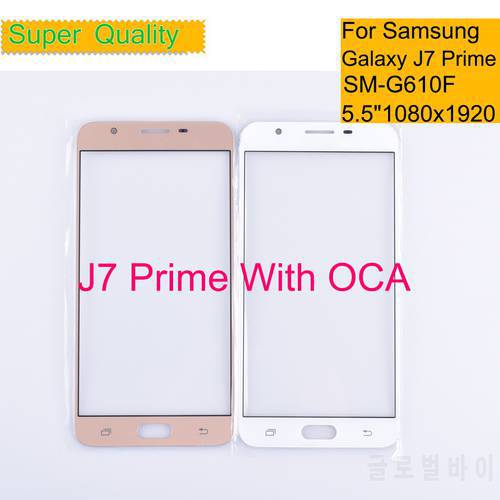 10Pcs/Lot For Samsung Galaxy J7 Prime G610F G610 Touch Screen Panel Front Outer LCD Glass With OCA Glue Replacement