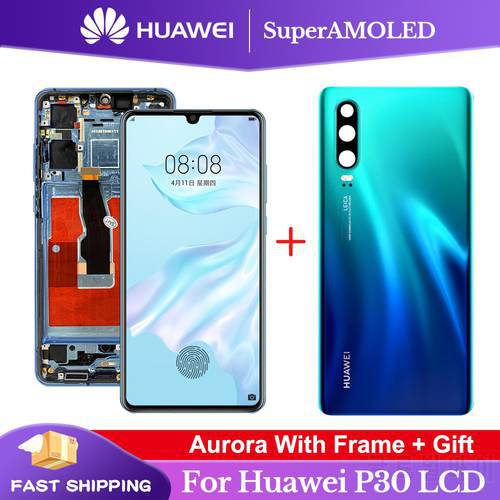 Original Display For Huawei P30 ELE-L29 LCD Display Touch Screen Digitizer Assembly For Huawei P30 Screen with Battery cover