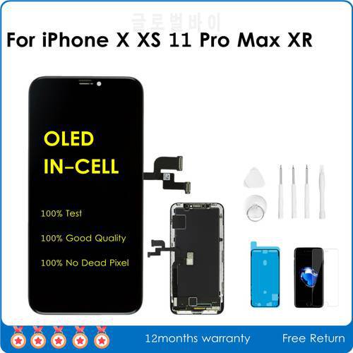 AAA+++ OLED For iPhone X XR XS Max LCD Display Touch Screen For iPhone 11 Pro Max LCD Assembly Repair with True Tone