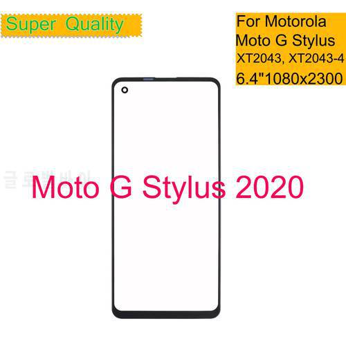 10Pcs/Lot For Motorola Moto G Stylus 2020 XT2043 Touch Screen Front Outer Glass Panel Lens G Stylus LCD Front Glass With OCA
