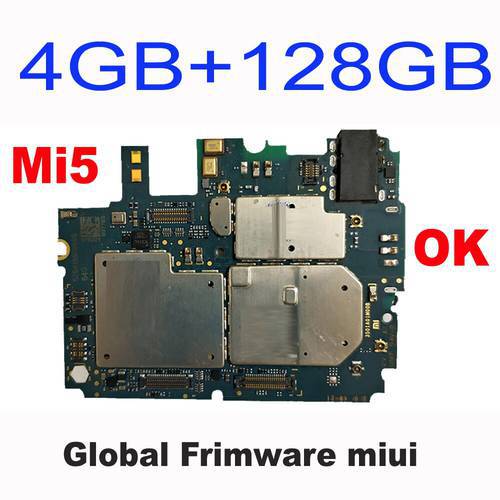 Mobile Electronic Panel Mainboard Motherboard Unlocked With Chips Circuits Flex Cable For Xiaomi 5 Mi 5 M5 Mi5 RAM 4GB+128GB