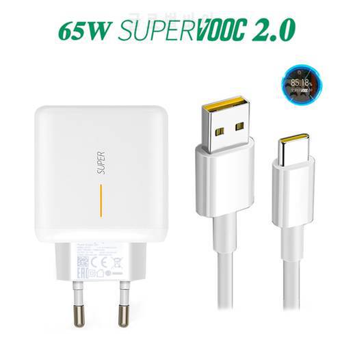 65W Supervooc 2.0 Fast Charger For OPPO Find X2 Pro Reno 5 5G 3 4 Pro Ace 2 X20 X2 Realme X50 Pro RX17 Pro Superdart Charger 1M