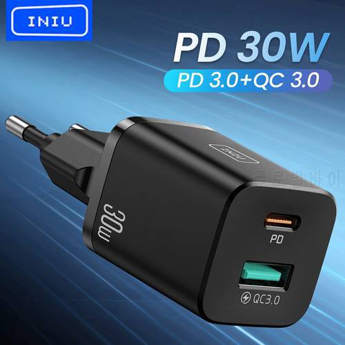 INIU 30W USB C Charger PD3.0 QC4.0 Fast Charging Wall Adapter for iPhone 13 12 11 Pro Samsung S21 Huawei Xiaomi Macbook Air iPad