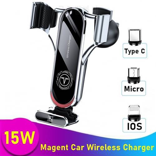 15W Magnetic Car Wireless Charger Air Vent Mount Phone Holder Stand For Phone Iphone 14 13 Samsung Xiaomi Induction Car Charger